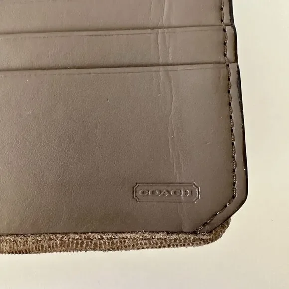 Coach Women's Madison Clover Op Art Wallet Blue Cream Brown Satin - Picture 7 of 15